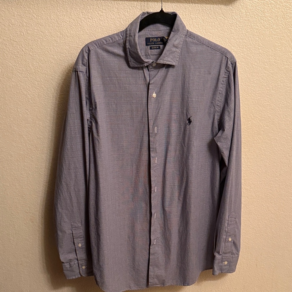 Polo by Ralph Lauren Light Blue Micro-Check Dress Shirt